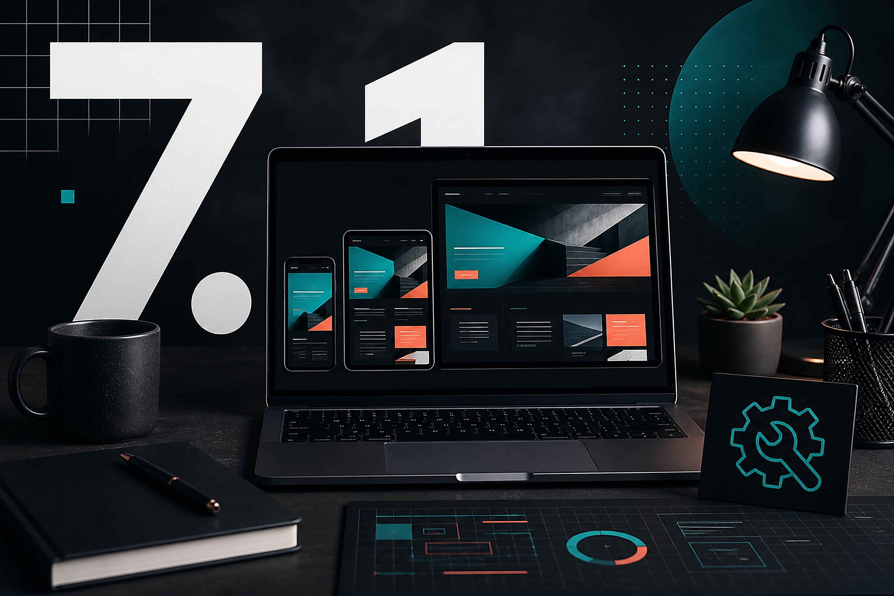 Ilustrasi pratinjau situs responsif pada laptop, tablet, dan ponsel untuk meninjau pembaruan WordPress