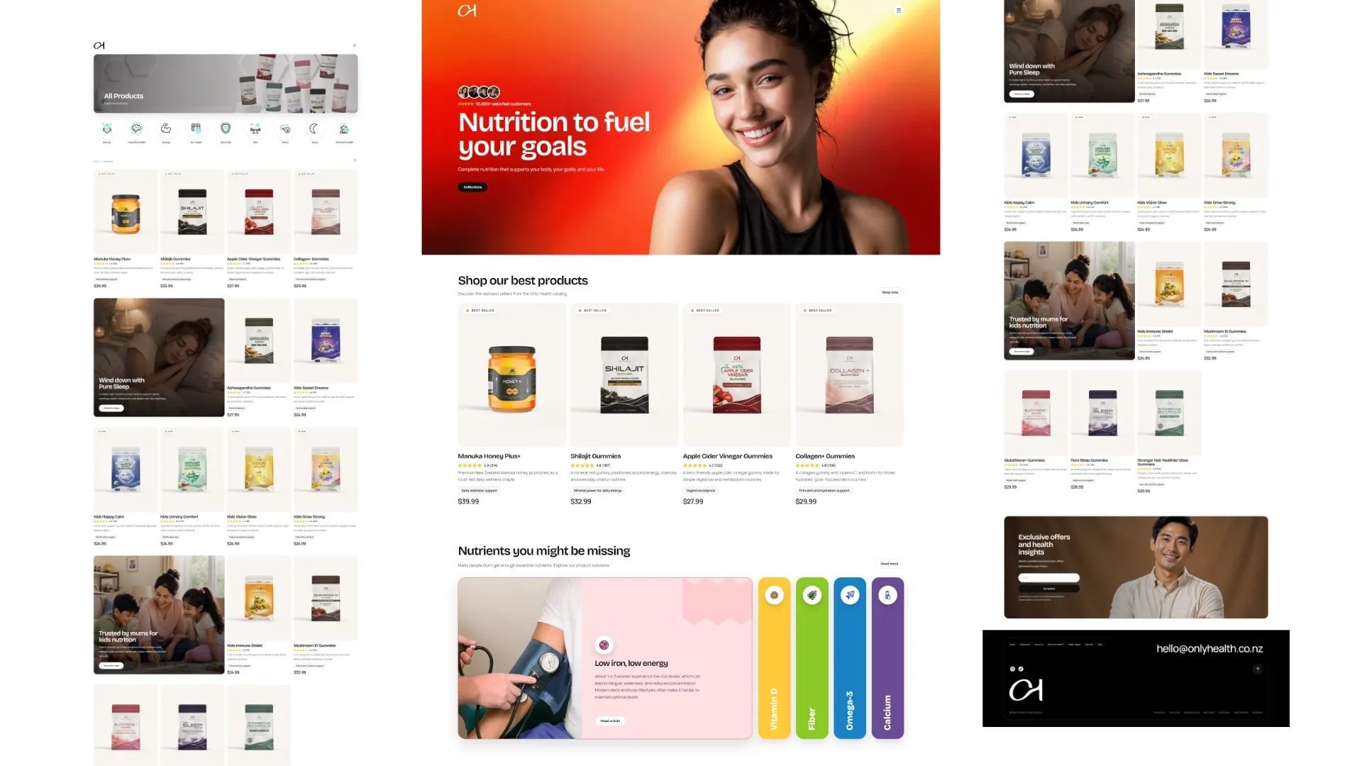 OnlyHealth e-commerce website preview