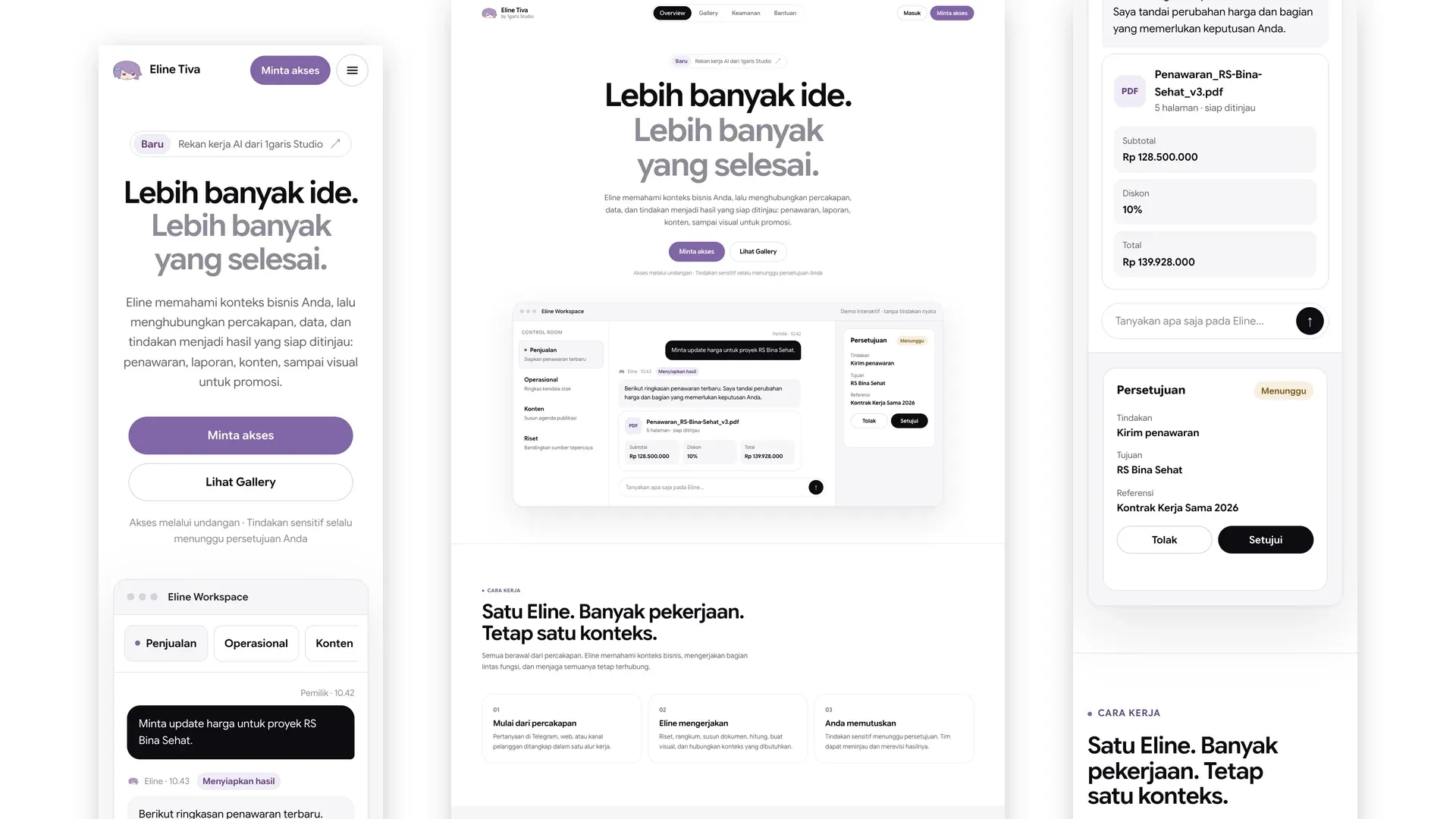 Eline Tiva product site preview